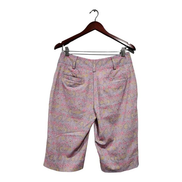 Nike Golf Women's Pink Paisley Bermuda Shorts Athletic Sports Pockets Size 4 - Picture 2 of 15